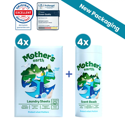 Eco-Friendly Laundry Sheets + Scent Beads Value Bundle Mother's Earth
