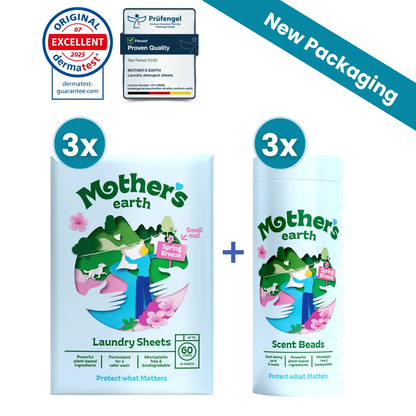 Eco-Friendly Laundry Sheets + Scent Beads Value Bundle Mother's Earth