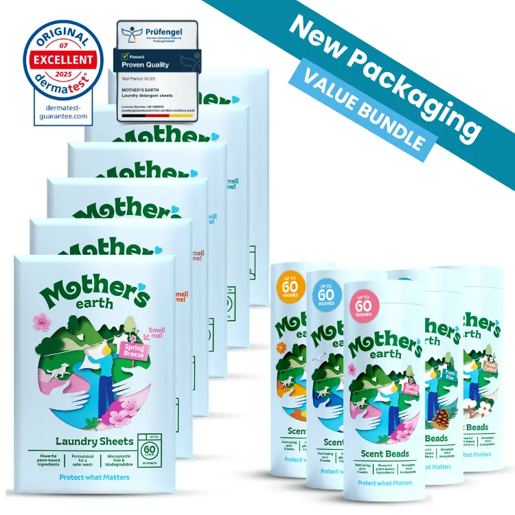 Eco-Friendly Laundry Sheets + Scent Beads Value Bundle Mother's Earth