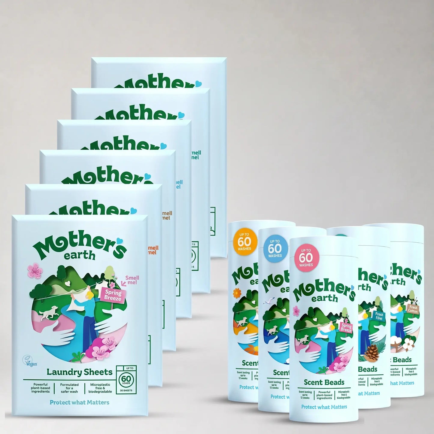 Eco-Friendly Laundry Sheets + Scent Beads Value Bundle Mother's Earth