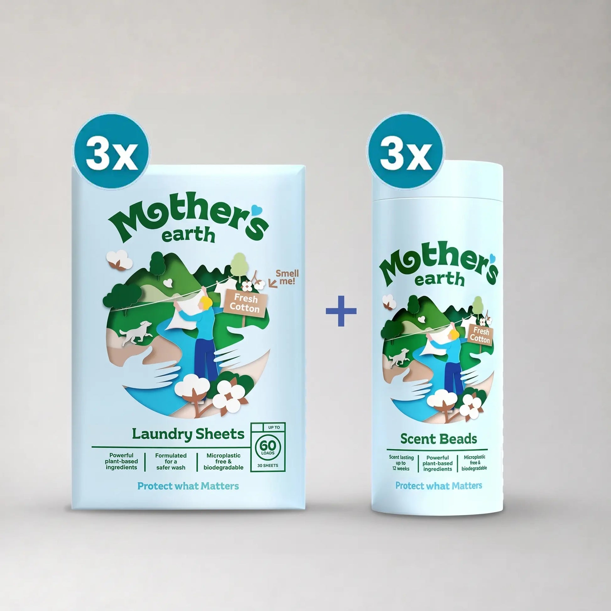 Eco-Friendly Laundry Sheets + Scent Beads Value Bundle Mother's Earth