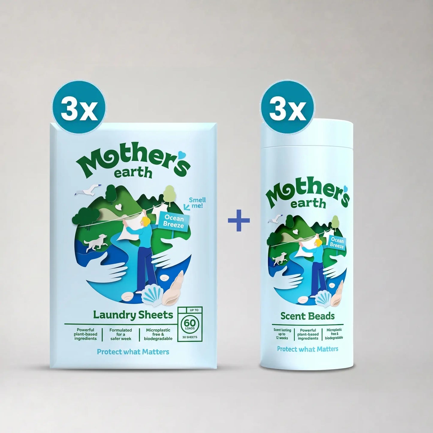 Eco-Friendly Laundry Sheets + Scent Beads Value Bundle Mother's Earth