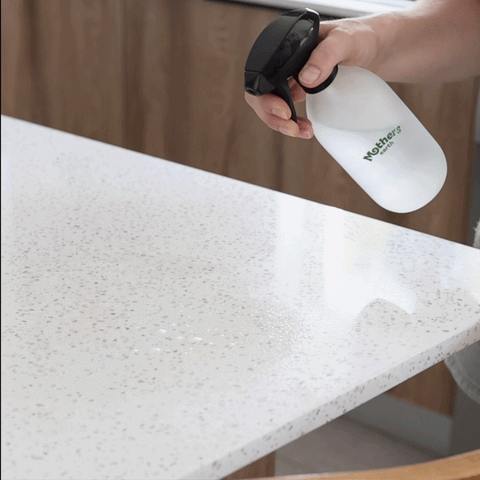 Step 3: Spray onto the cloth, then wipe