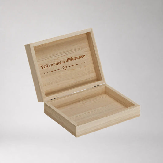 Wooden 'Make A Difference' Storage Box Mother's Earth Worldwide
