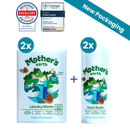 Eco-Friendly Laundry Sheets + Scent Beads Value Bundle Mother's Earth