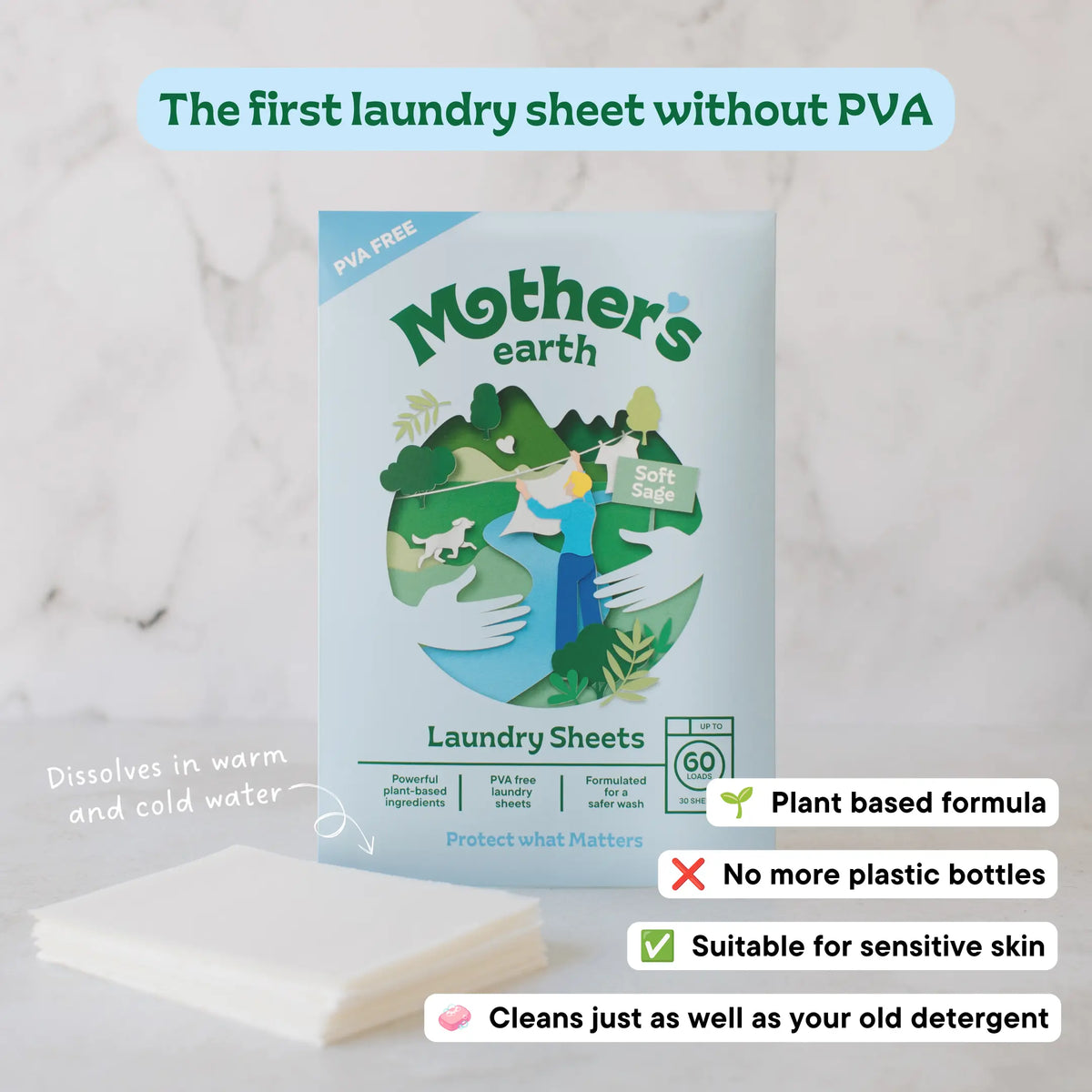 Europe's First PVA-Free Laundry Strip Mother's Earth EU