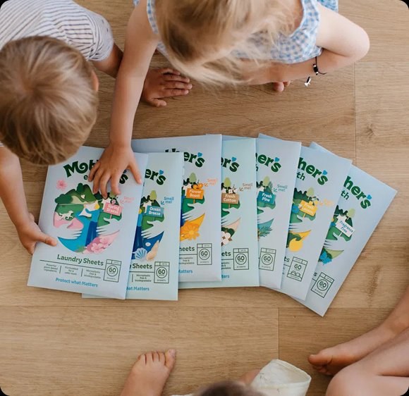 Mother's Earth laundry strips in use