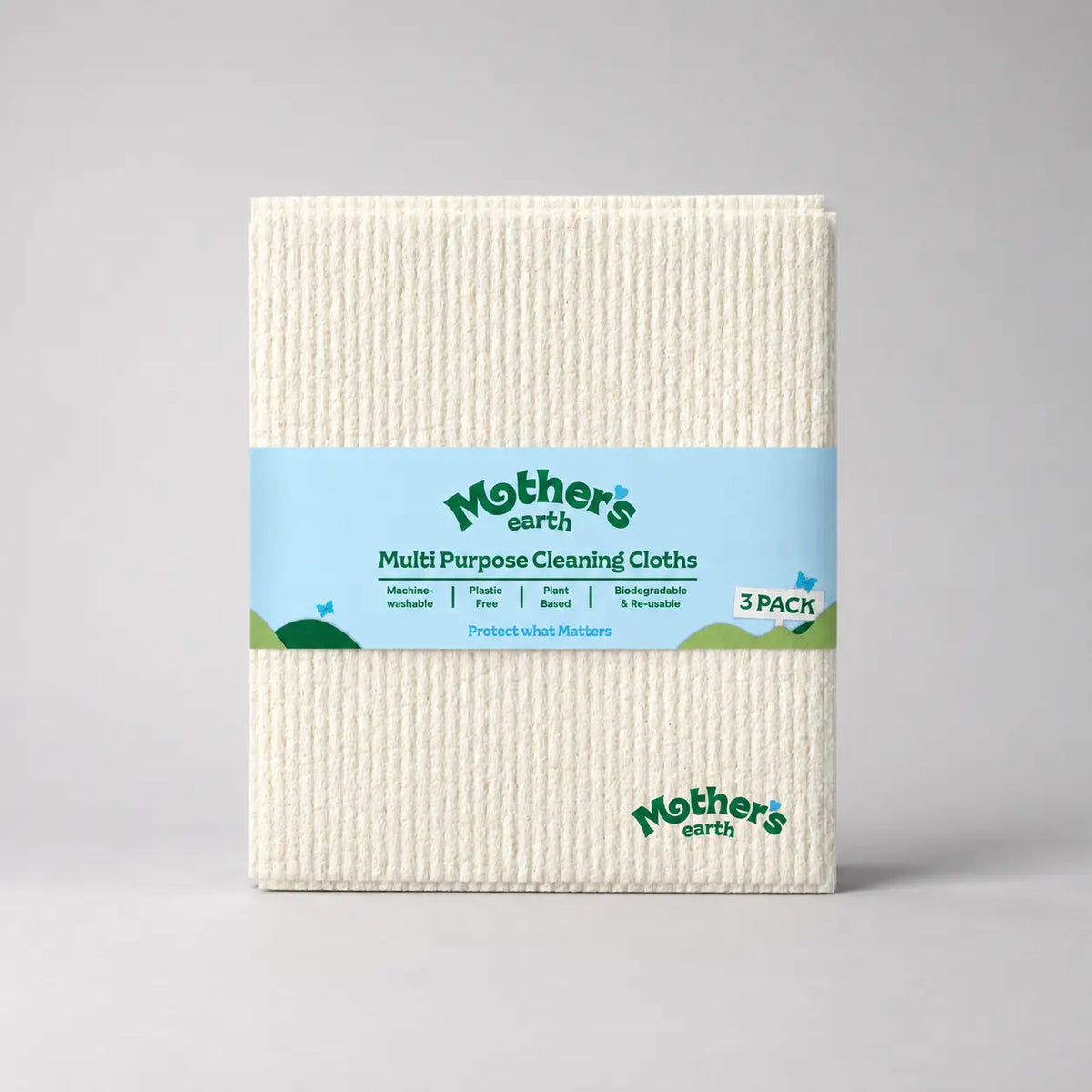 3x Plant-Based Cleaning Cloths Mother's Earth EU