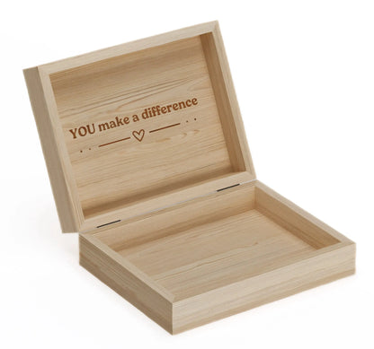 Wooden 'Make A Difference' Storage Box