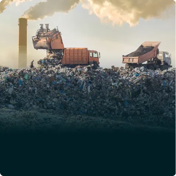 Plastic waste at a landfill